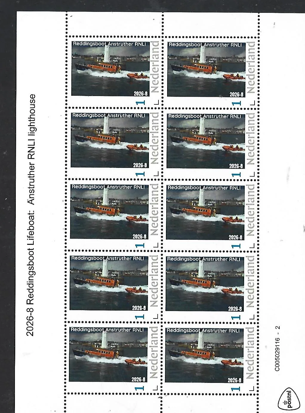 Nederland 2026-8 Reddingsboot Lifeboat: Anstruther RNLI Scotland sheet France postfris/mnh