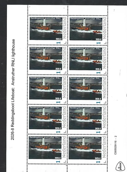 Netherlands 2026-8 Lifeboat: Anstruther RNLI Scotland sheet France MNH