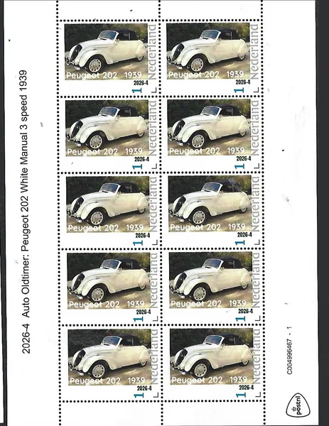Netherlands 2026-4 Auto Oldtimer Car: Peugeot 202 1959 sheet MNH