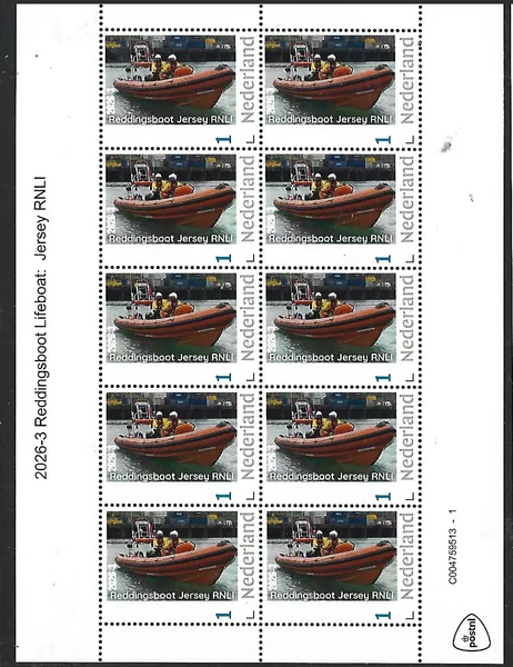 Netherlands 2026-3 Lifeboat: Jersey RNLI sheet MNH