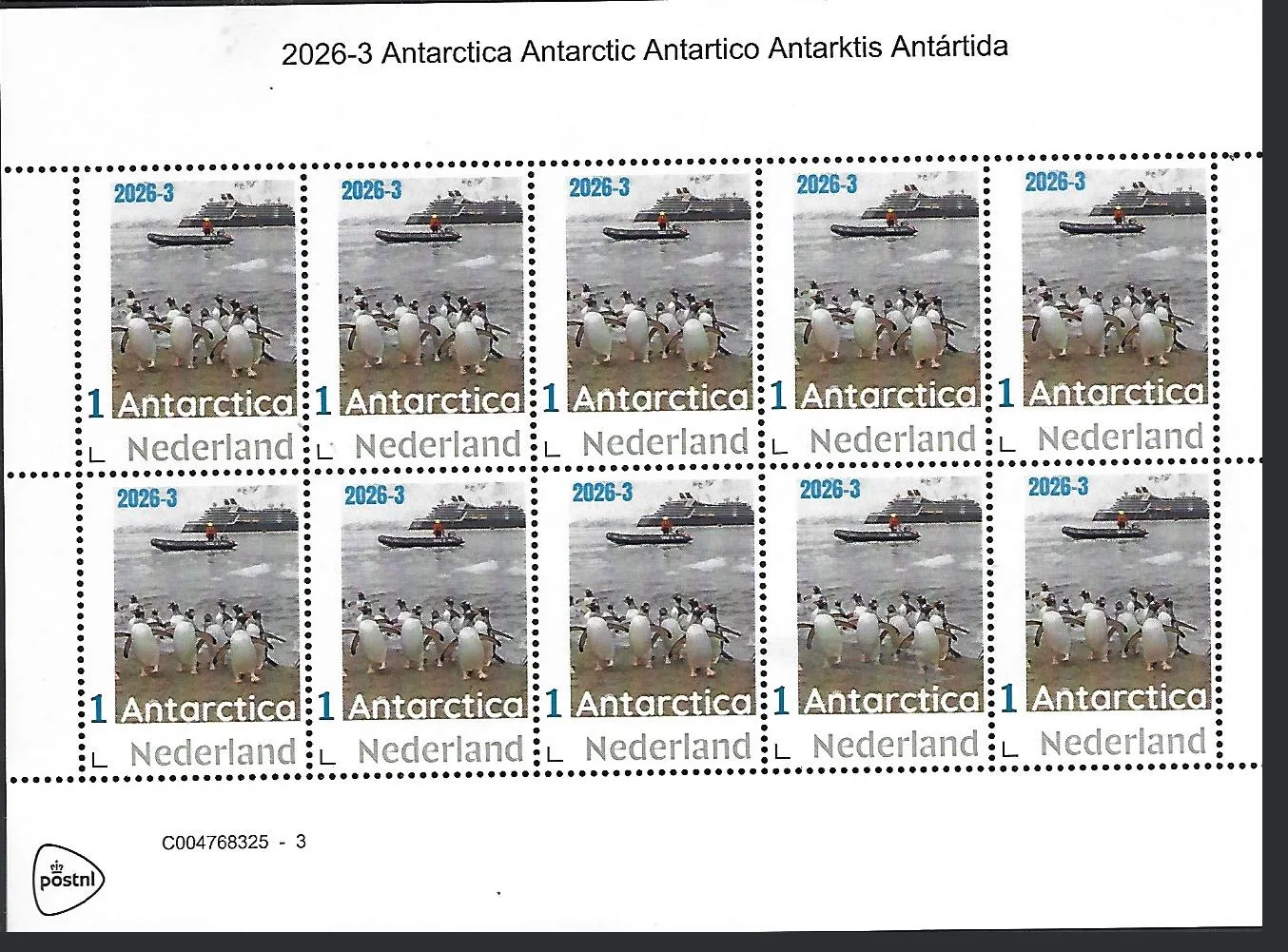 Nederland 2026-3 Antarctica: Penguins Ship sheet postfris/mnh