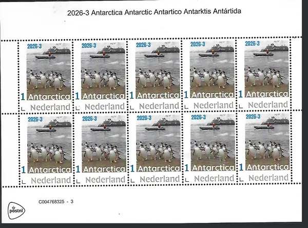 Netherlands 2026-3 Antarctica: Penguins Ship sheet MNH