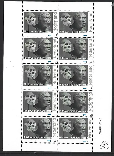 Nederland 2026-2 Prehistorie Prehistoric: Piltdown man Hoax sheetlet postfris/mnh