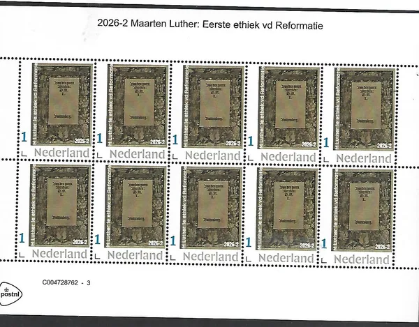 Netherlands 2026-2 Martin Luther: 1st ethics of Reformation sheet MNH