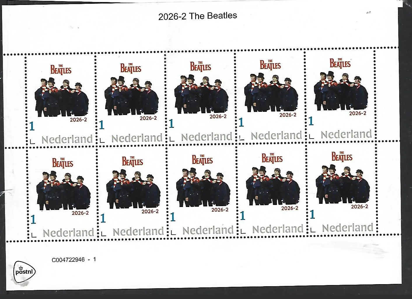 Nederland 2026-2 The Beatles sheet postfris/mnh