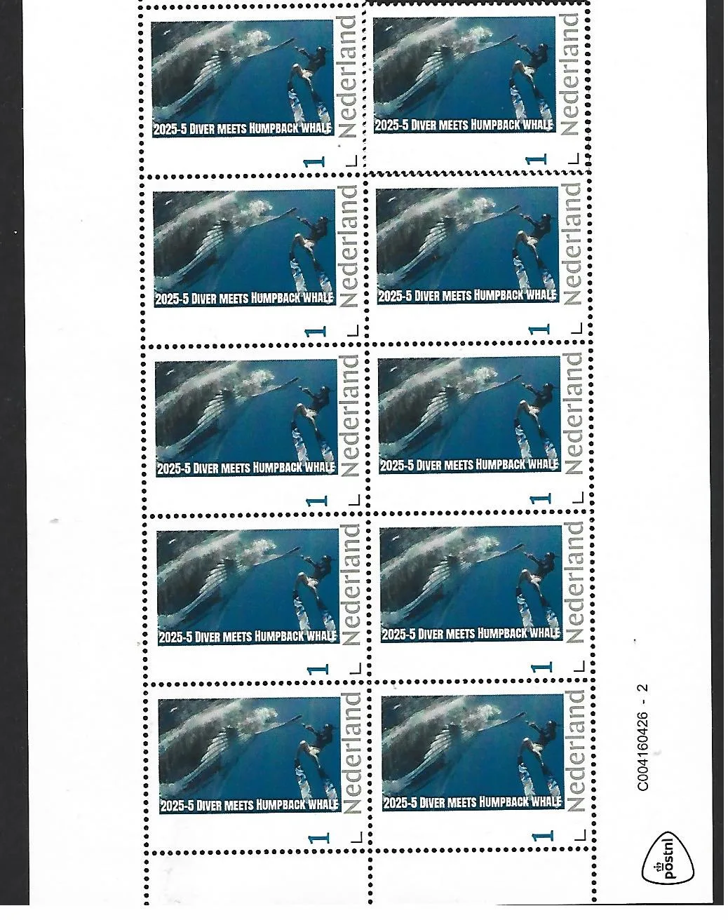 Netherlands 2025-5 Diver meets Humpback whale sheet MNH