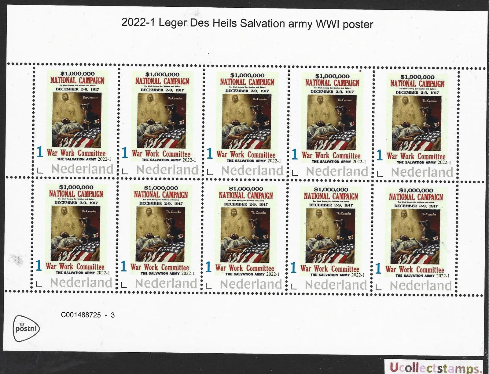 Pays-Bas 2022-1 Armée du Salut Salvation Army bloc-feuillet neuf/mnh