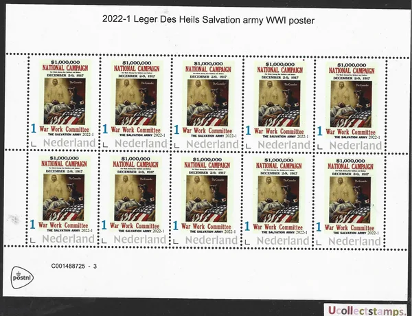 Netherlands 2022-1 Salvation Army sheet MNH