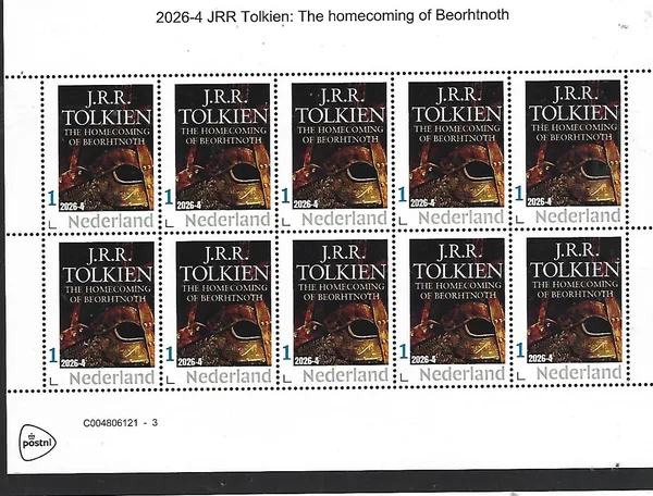 Netherlands 2026-4 JRR Tolkien: homecoming of Beorhtnoth sheet MNH