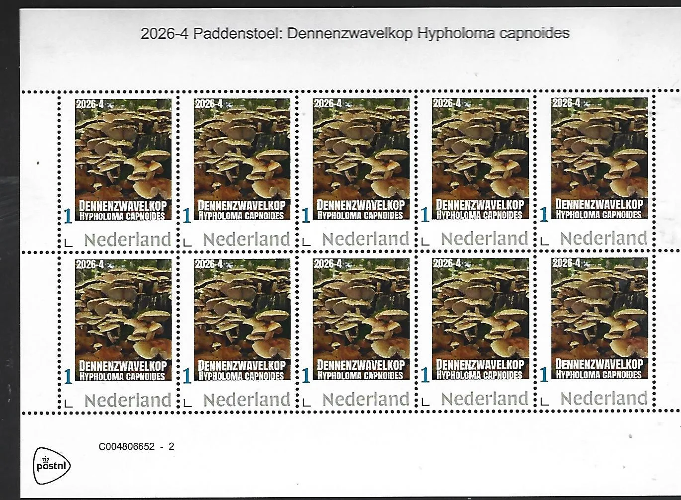 Netherlands 2026-4 Mushroom: Scutiger laevipes sheet MNH