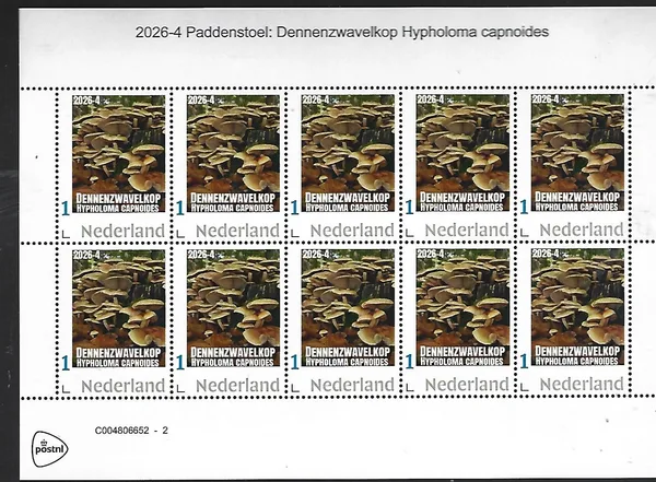 Netherlands 2026-4 Mushroom: Scutiger laevipes sheet MNH