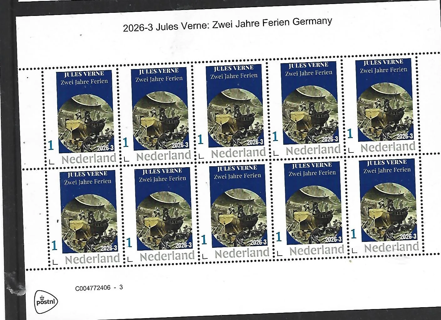 Nederland 2026-3 Jules Verne: Zwei jahre Ferien Germany sheet postfris/mnh