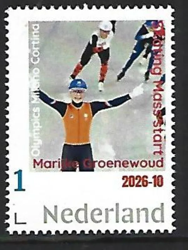 Nederland 2026-10 Olympics Milano Cortina: Marijke Groenewoud Mass start GOLD postfris/mnh