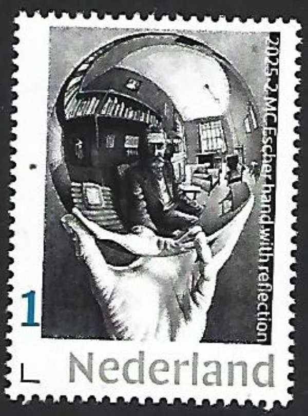 Nederland 2025-2 MC Escher hand with reflection postfris/mnh
