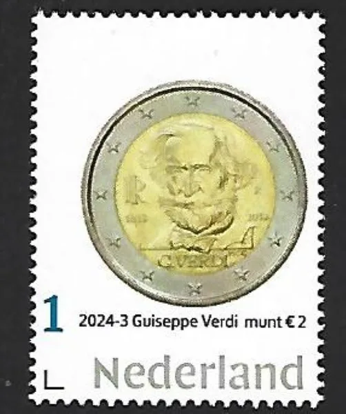Netherlands 2024-3 Giuseppe Verdi €2 coin Italy unc/nm