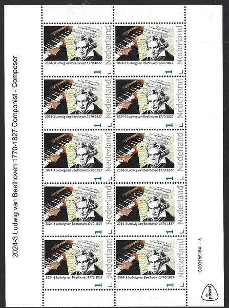 Netherlands 2024-3 Ludwig van Beethoven sheetlet MNH