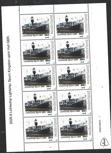 Nederland 2026-9 Lichtschip Lightship: Spurn Gr.Britain sheet postfris/mnh