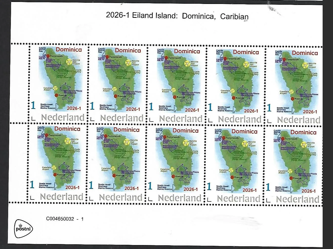 Nederland 2026-1 Eiland Island: Dominica Caribian sheet postfris/mnh