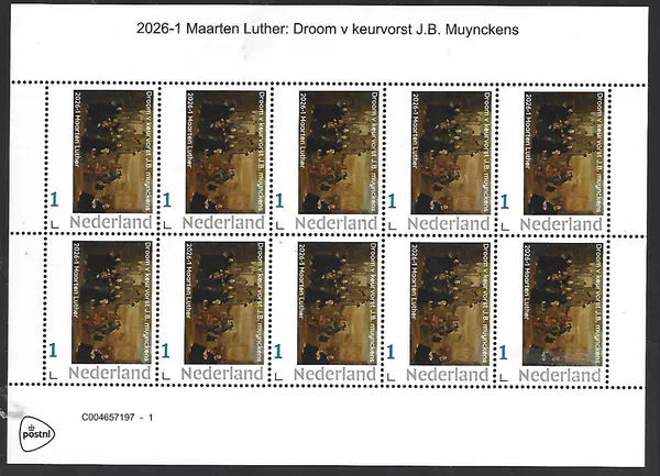 Nederland 2026-1 Luther Reformatie: Droom v Keurvorst schilderij sheet postfris/mnh