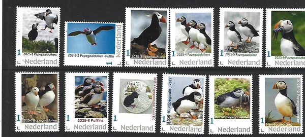 Nederland 2025 Papegaaiduikers Puffins Yearset 1-12 postfris/mnh