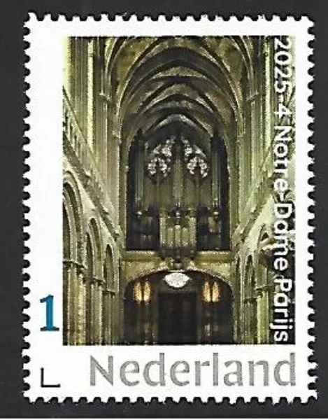 Nederland 2025-4 Orgel Organ: Notre-dame Paris postfris/mnh