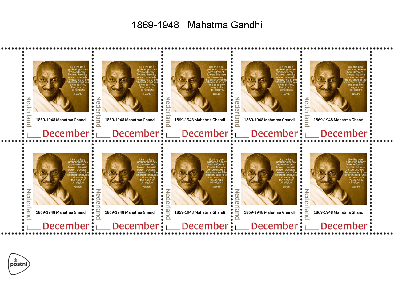 Niederlande 2019-1 Mahatma Gandhi Zitat Blockausgabe postfrisch/mnh