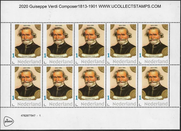 Netherlands 2020 Giuseppe Verdi composer vel-sheetlet MNH