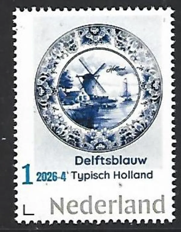 Netherlands 2026-4 Typical Dutch: Delftware Windmill ship MNH