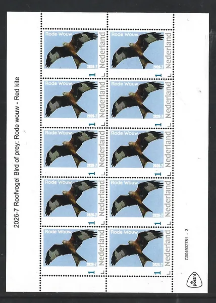 Netherlands 2026-7 Bird of Prey: Red Kite sheet MNH