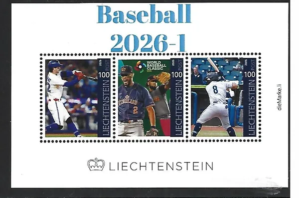 Liechtenstein 2026-1 Honkbal Baseball m/s postfris/mnh