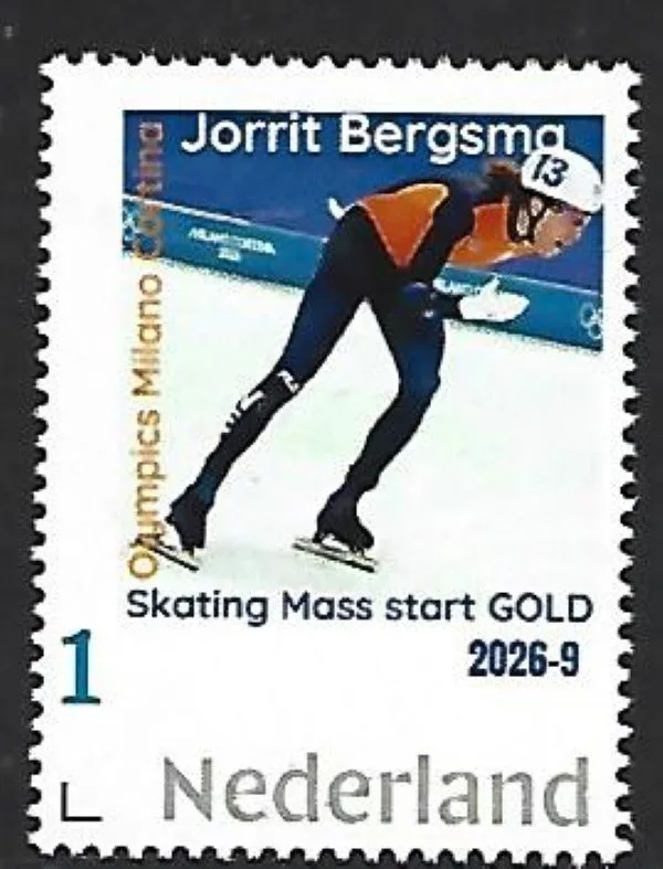 Nederland 2026-9 Olympics Milano Cortina: Jorrit Bergsma Mass start GOLD postfris/mnh