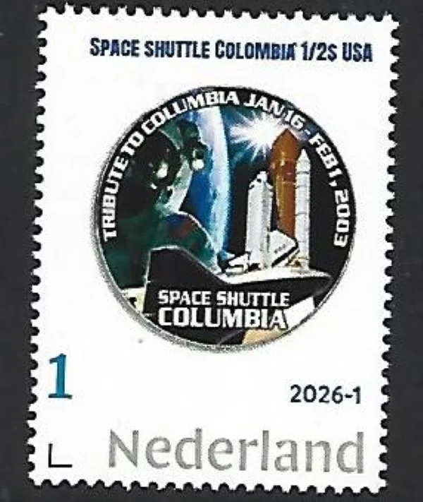 Netherlands 2026-1 Space Flight: Colombia space shuttle half $ USA MNH