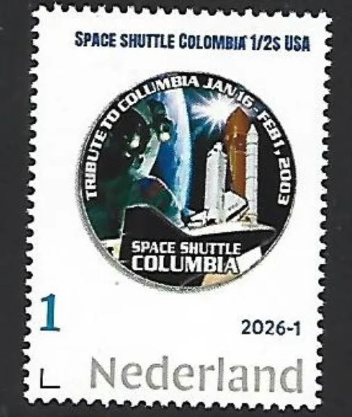 Nederland 2026-1 Ruimtevaart Space: Colombia space shuttle half $ USA postfris/mnh