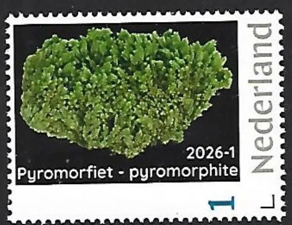Nederland 2026-1 Mineraal Mineral: Pyromorfiet Pyromorphite postfris/mnh