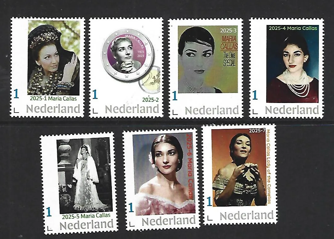 Nederland 2025 Maria Callas Yearset 1-7 postfris/mnh