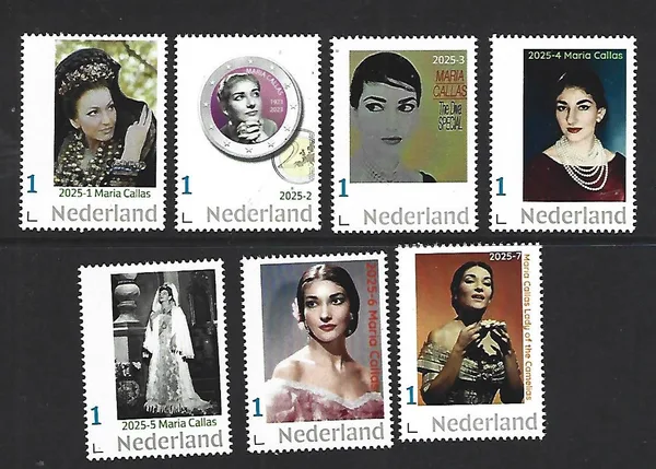 Nederland 2025 Maria Callas Yearset 1-7 postfris/mnh