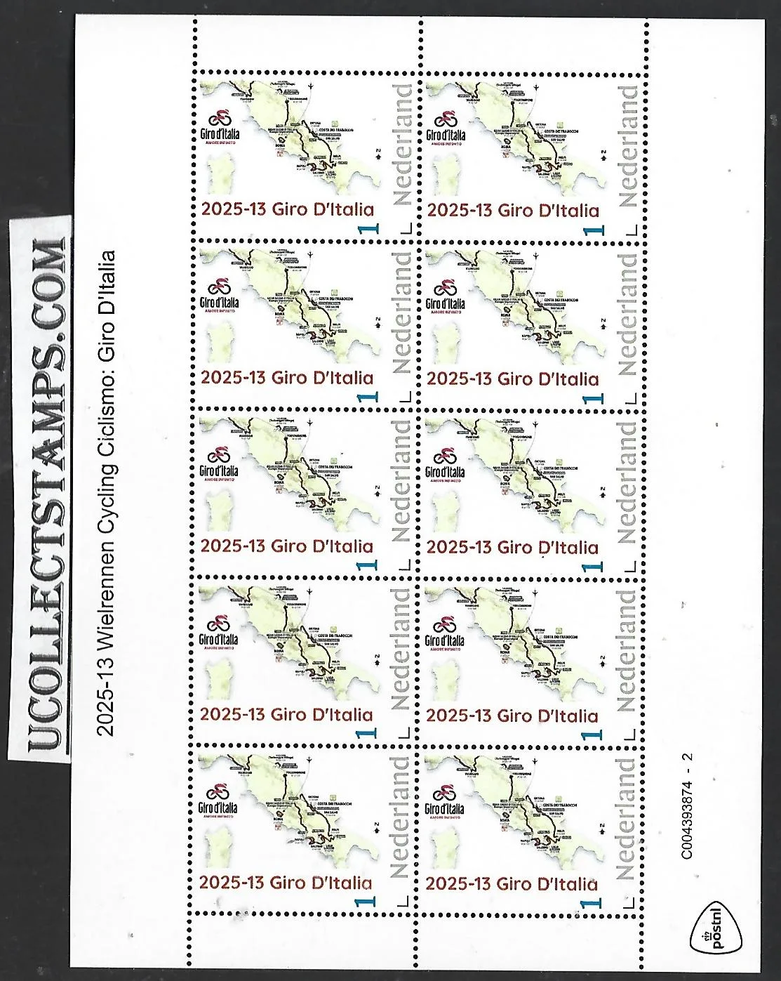 Nederland 2025-13 Wielrennen Cycling: Giro D. Italia sheet postfris/mnh