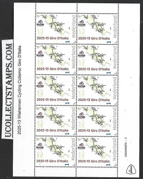 Nederland 2025-13 Wielrennen Cycling: Giro D. Italia sheet postfris/mnh