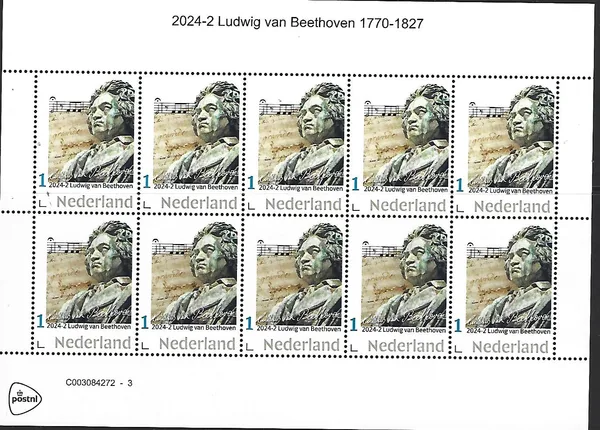 Netherlands 2024-2 Ludwig van Beethoven sheetlet MNH