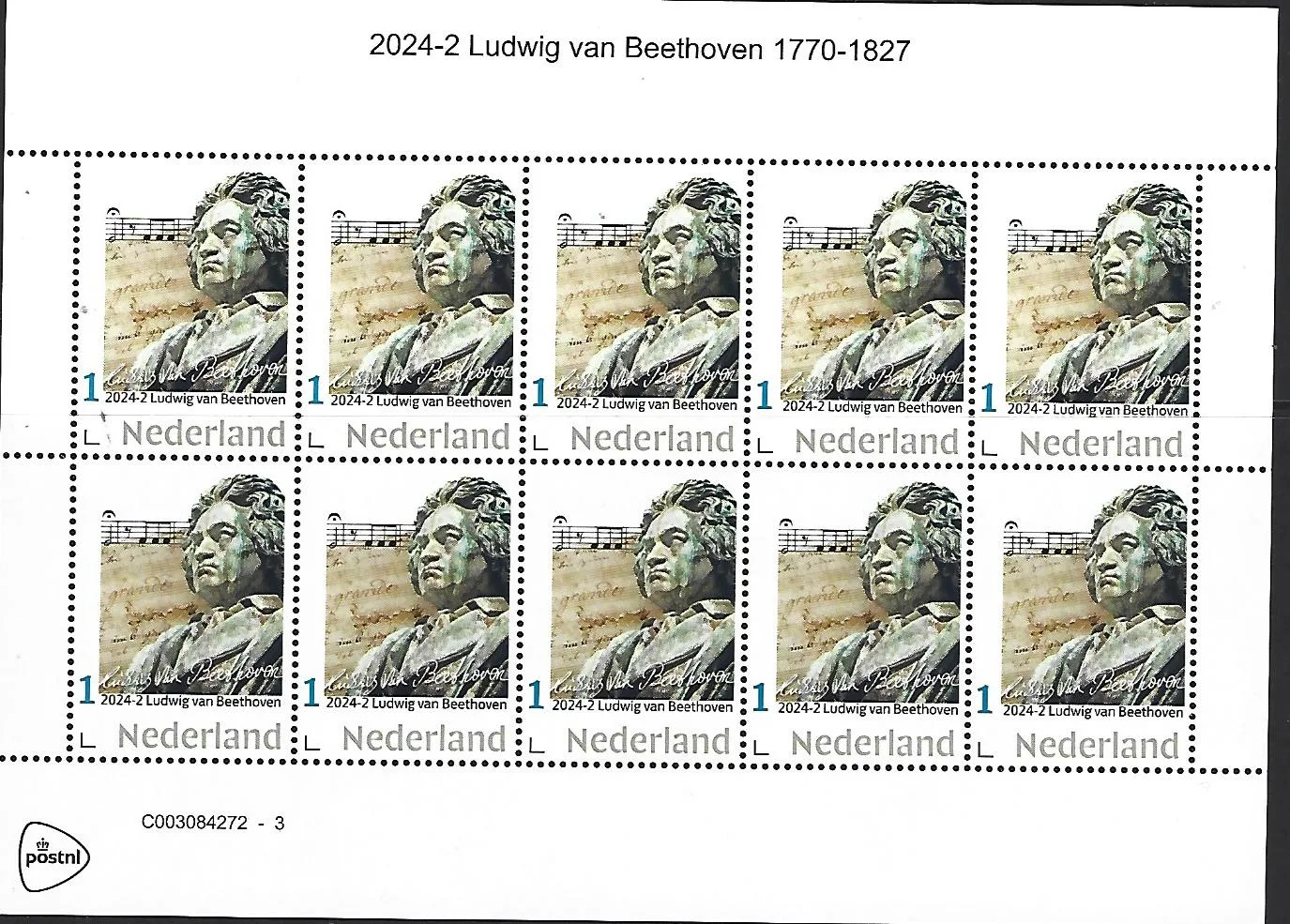 Niederlande 2024-2 Ludwig van Beethoven Kleinbogen postfrisch/mnh