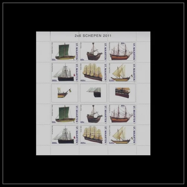 St Maarten V47-52 sailboats 2011 decorative sheet of 2 series MNH
