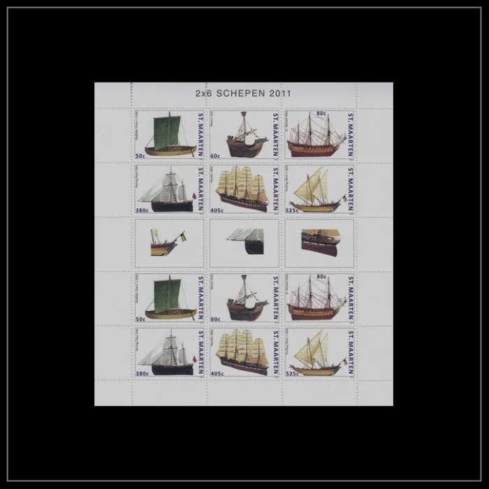 St Maarten V47-52 zeilschepen 2011 siervelletje van 2 series postfris/mnh