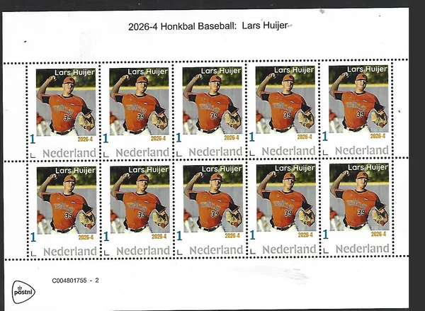 Nederland 2026-4 Honkbal Baseball: Lars Huijers sheet postfris/mnh
