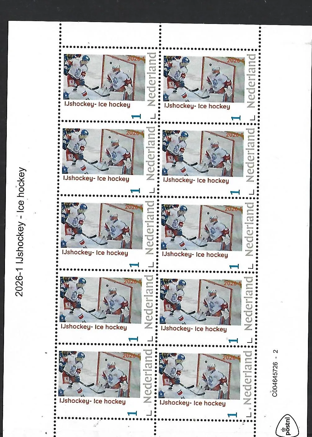 Nederland 2026-1 IJshockey Ice hockey sheetlet postfris/mnh