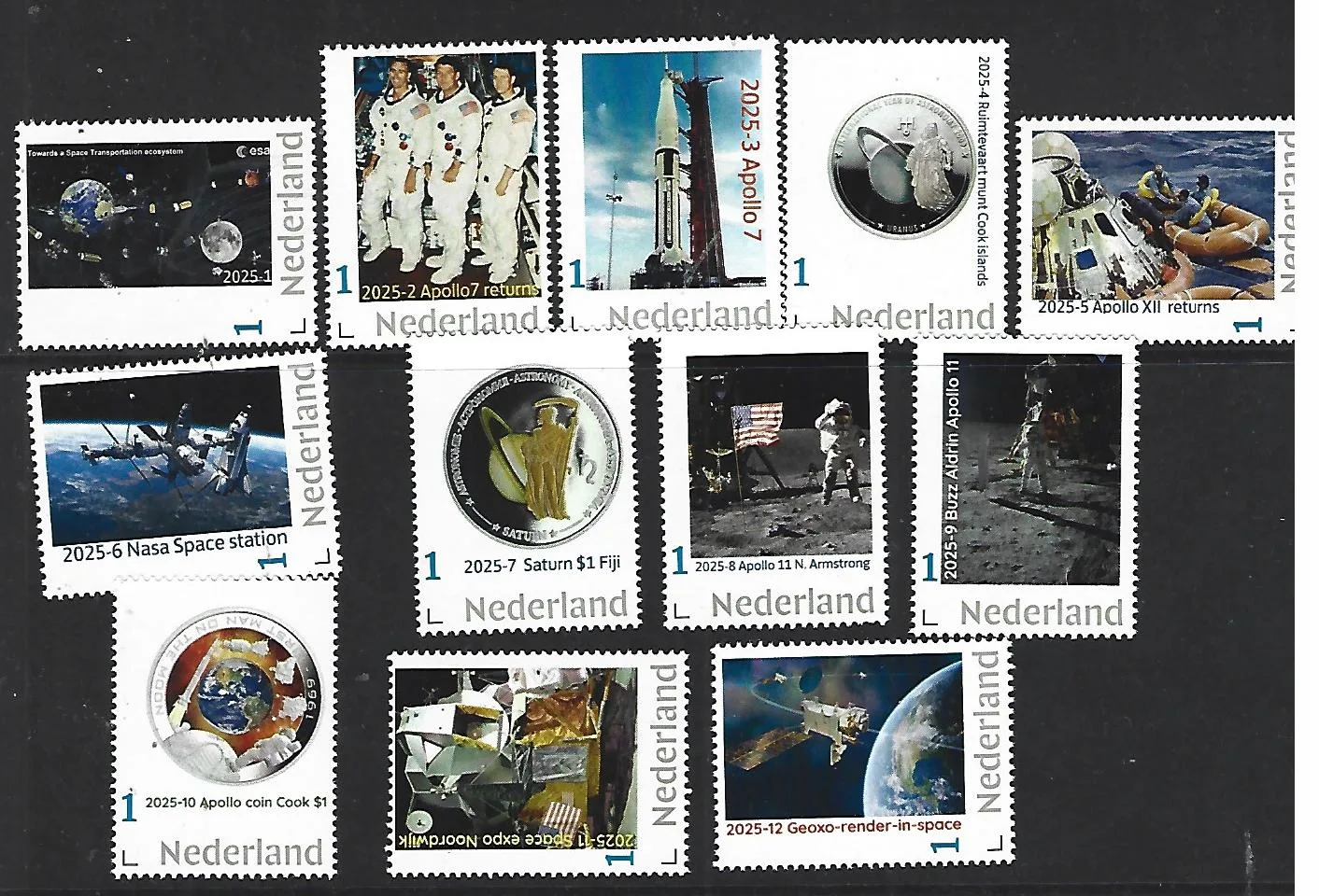 Nederland 2025 Ruimtevaart Space: Complete yearset postfris/mnh