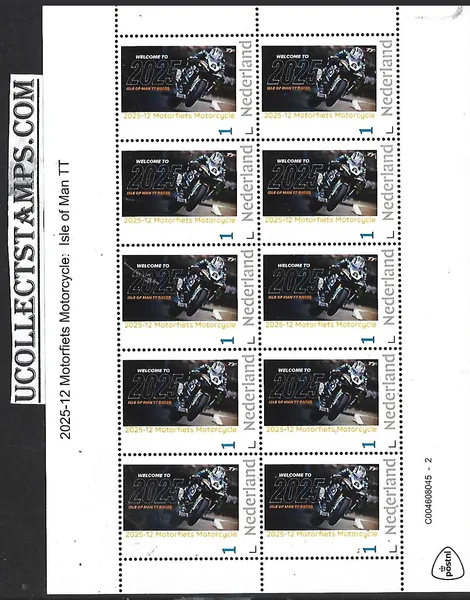 Nederland 2025-12 Motorfiets Motorcycle: TT Isle of Man sheet postfris/mnh