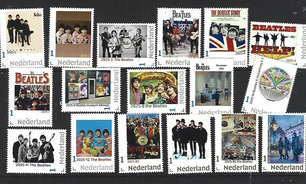 Nederland 2025 Beatles jaarset Yearset including B-numbers postfris/mnh