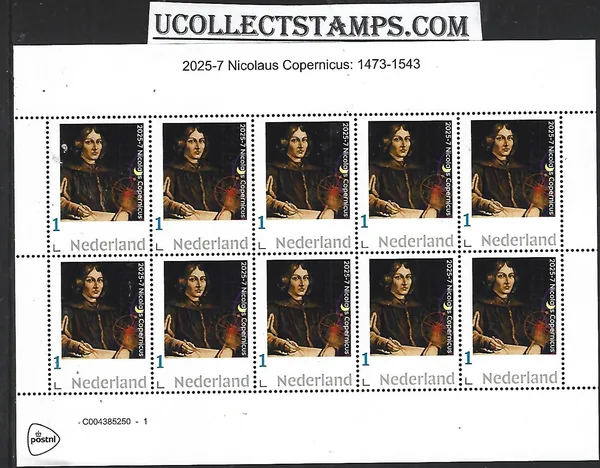 Netherlands 2025-7 Nicolaus Copernicus: Space sheetlet MNH