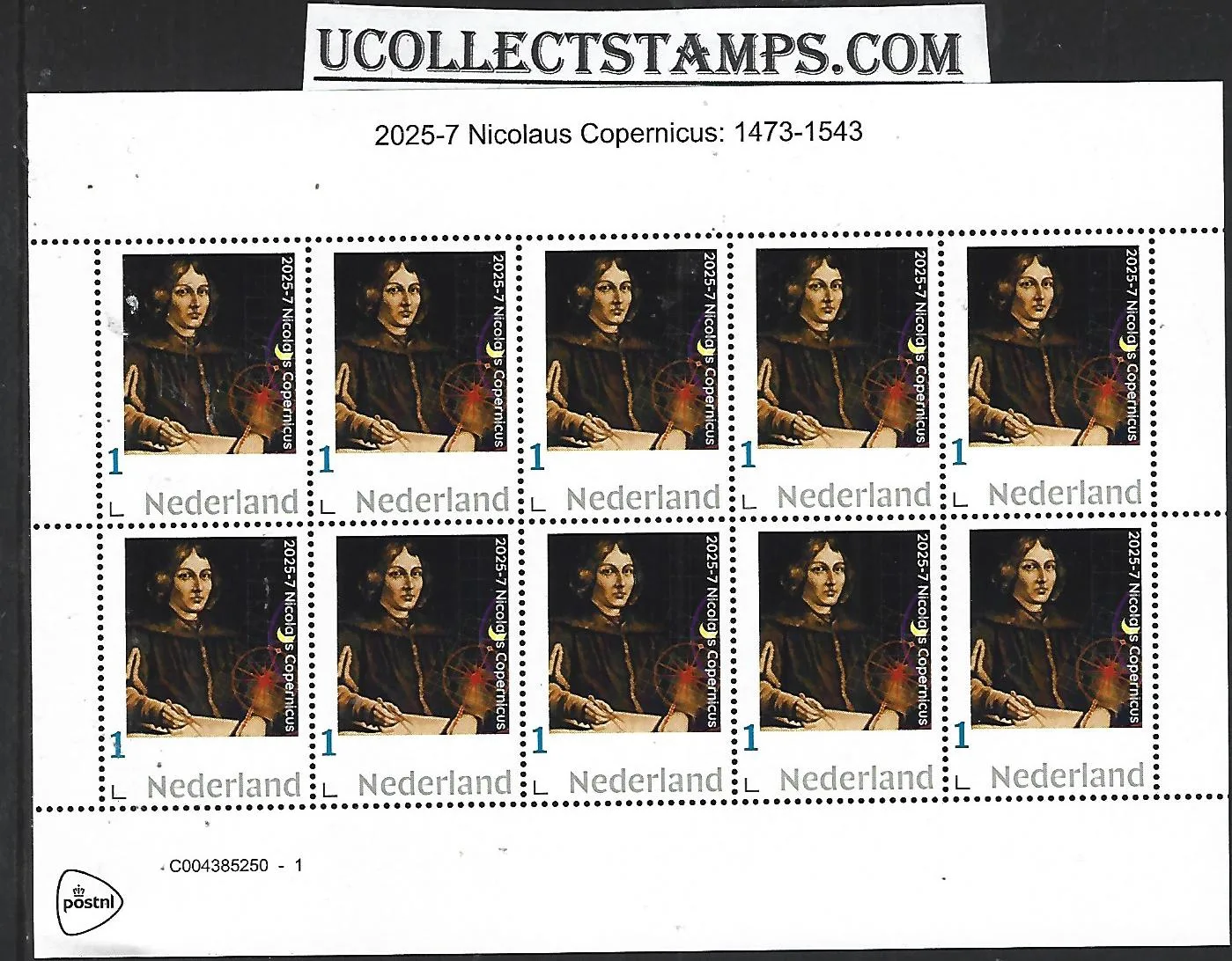 Netherlands 2025-7 Nicolaus Copernicus: Space sheetlet MNH