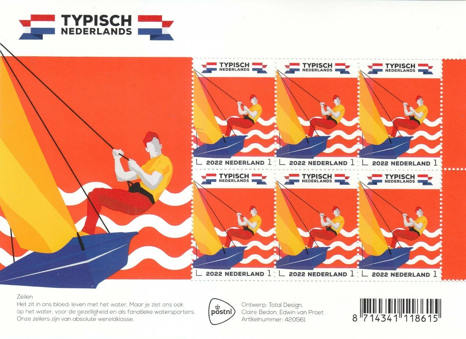 Netherlands 2022 Typically Dutch 4 Lines Sailing V4026 MNH